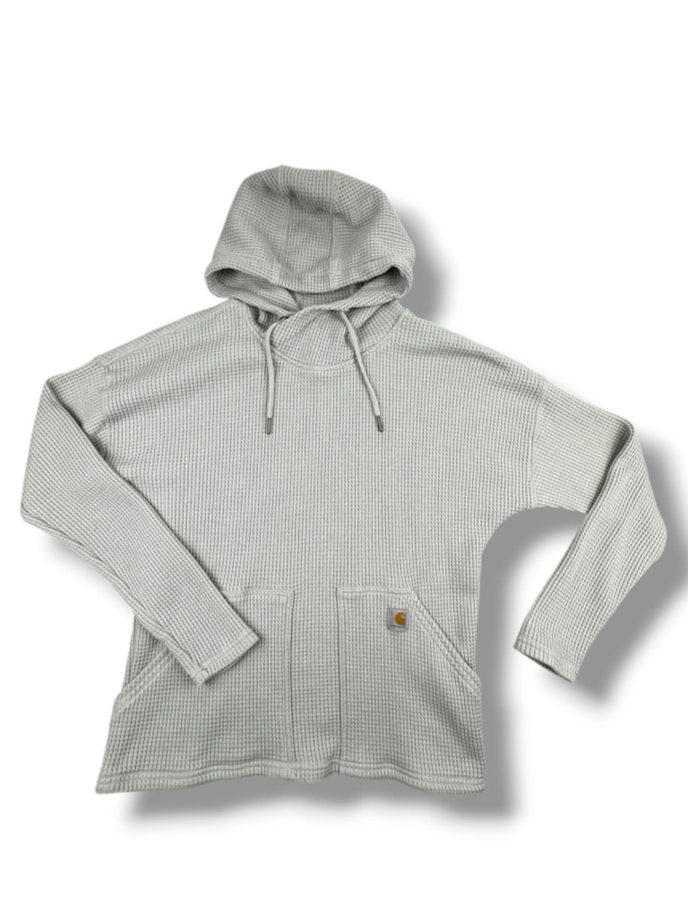 Carhartt Women's Relaxed Fit Waffle Knit Hoodie Heather Grey Size Medium
